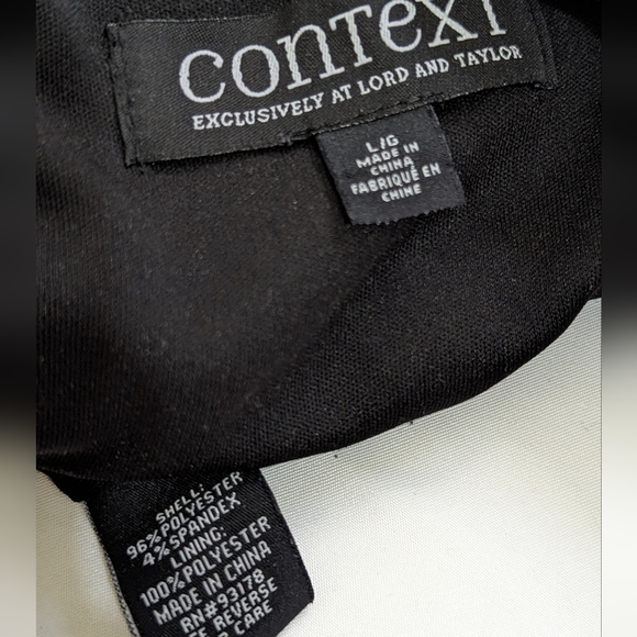 Lord & Taylor Context Black Velvet Shift Dress Large - Picture 4 of 9